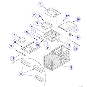 Midmark Cabinet Upperwrap and Footrest Shelf