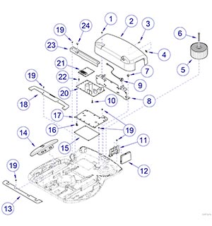 630 Chair Rotational Upper Base, Covers And Electrical Components